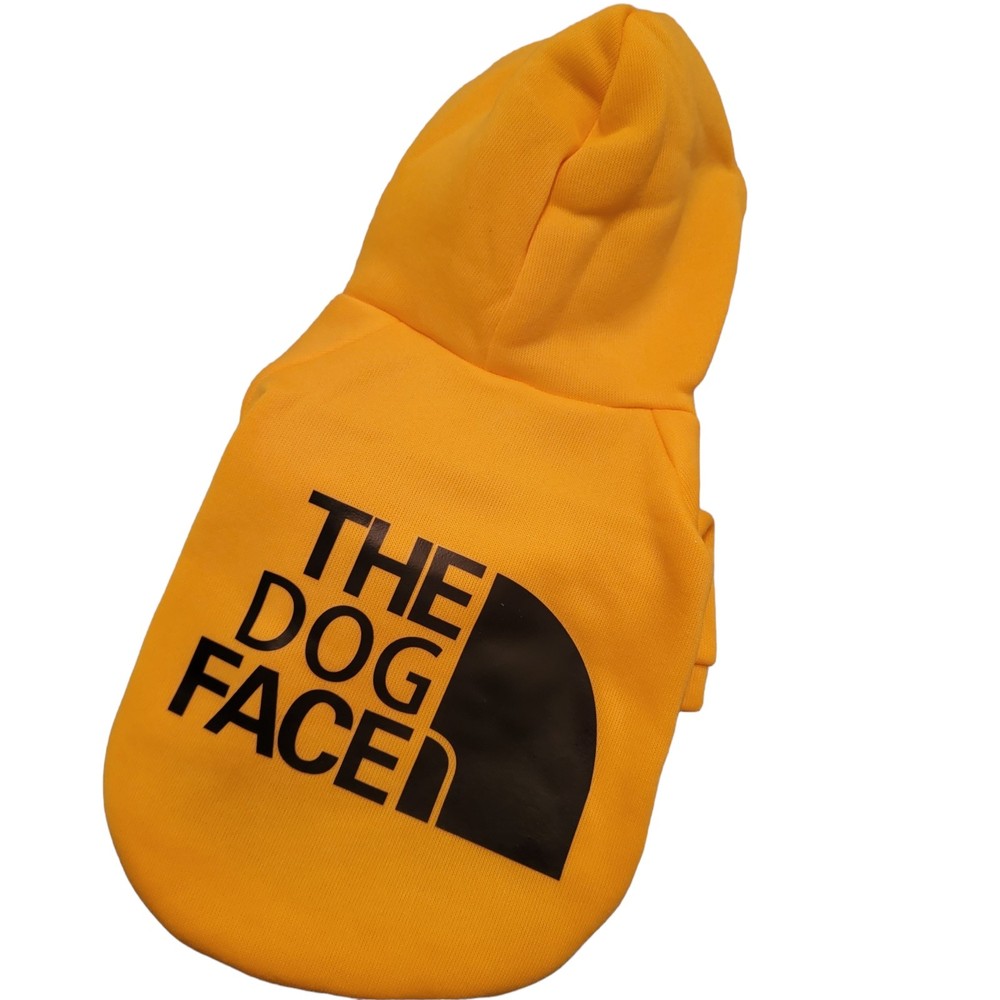 The Dog Face Unisex Yellow Super Soft Warm Pullover Dog Hoodie‎ Size XS